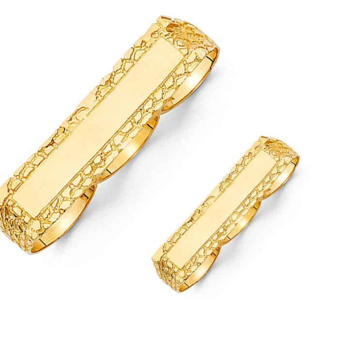 14K Yellow Gold 3 Finger Men's Ring - Image 2