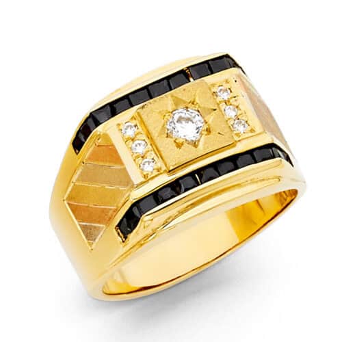 14K Yellow Gold Cubic Zirconia Men's Ring