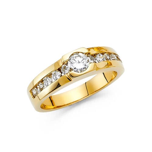 14K Yellow Gold Cubic Zirconia Men's Ring