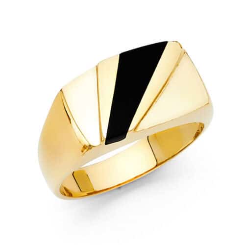 14K Yellow Gold Onyx Men's Ring