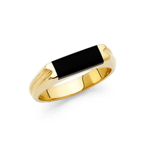 14K Yellow Gold Onyx Ring