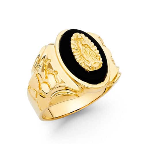 14K Yellow Gold Onyx Men's Ring