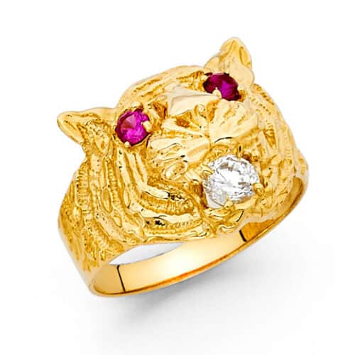 14K Yellow Gold Cubic Zirconia Men's Ring