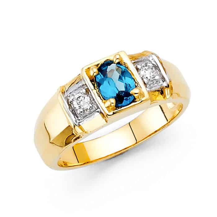 14K Yellow Gold Cubic Zirconia Men's Ring