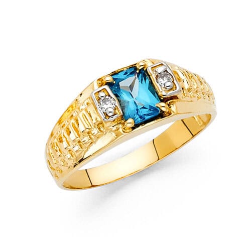 14K Yellow Gold Cubic Zirconia Men's Ring
