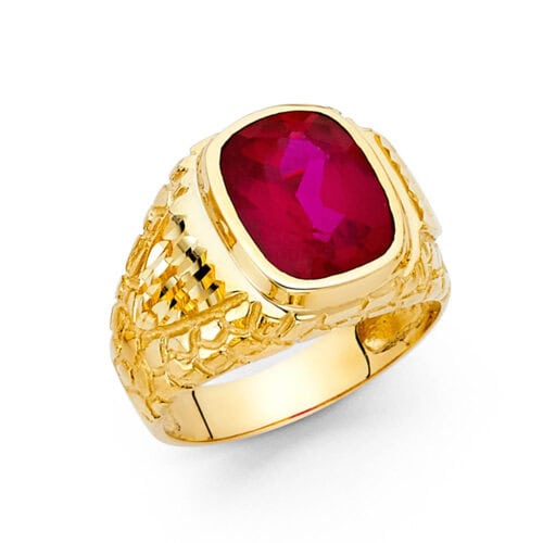 14K Yellow Gold Cubic Zirconia Men's Ring
