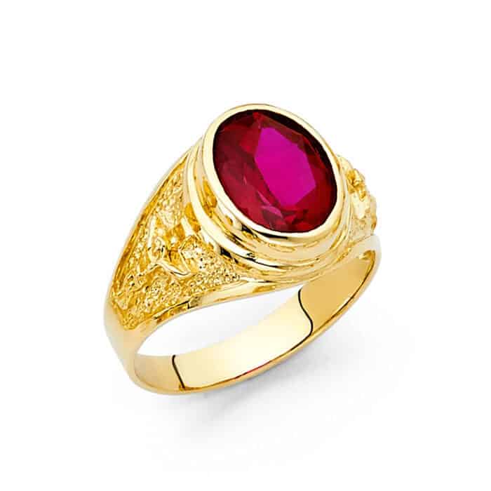 14K Yellow Gold Cubic Zirconia Men's Ring
