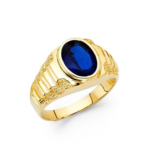 14K Yellow Gold Cubic Zirconia Men's Ring