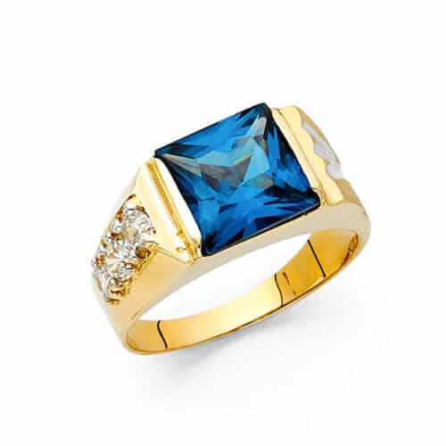 14K Yellow Gold Cubic Zirconia Men's Ring