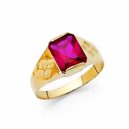 14K Yellow Gold Cubic Zirconia Men's Ring