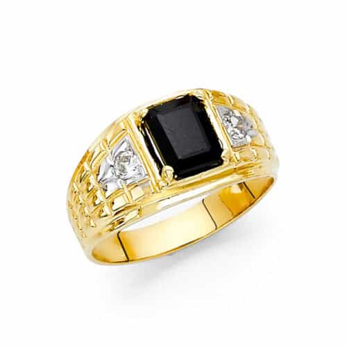 14K Yellow Gold Cubic Zirconia Men's Ring