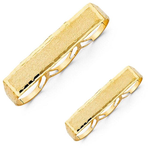 14K Yellow Gold 3 Finger Men's Ring - Image 2