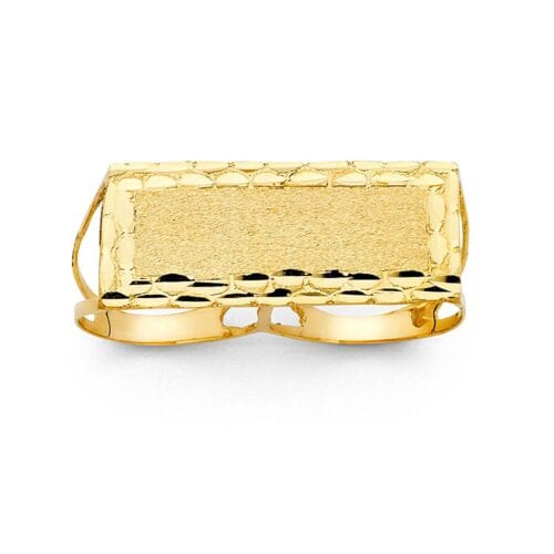 14K Yellow Gold 2 Finger Men's Ring