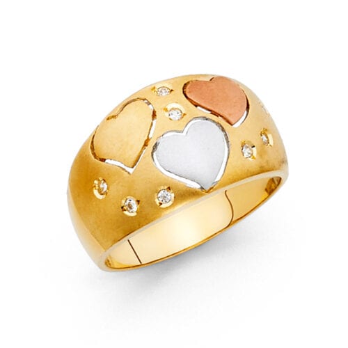 14K Tri Color Gold Fancy Ring