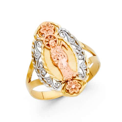 14K Tri Color Gold Fancy Ring