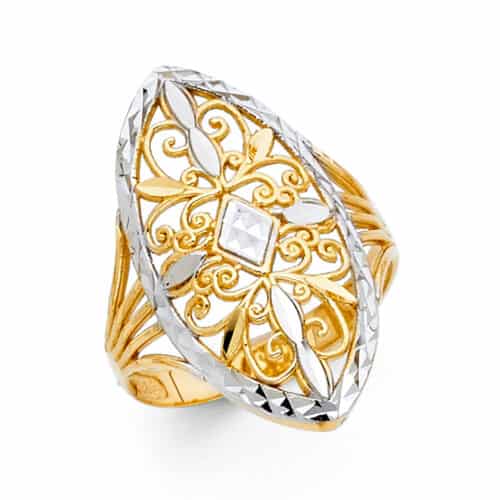14K Two Tone Gold Fancy Ring