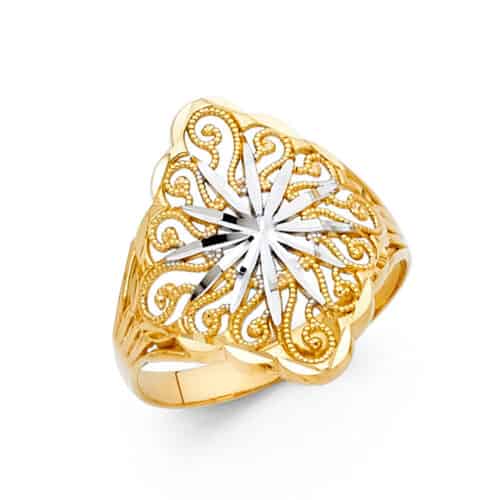 14K Two Tone Gold Fancy Ring