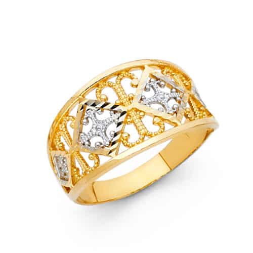 14K Two Tone Gold Fancy Ring