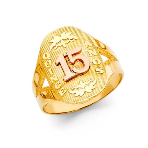 14K Two Tone Gold 15 Years Ring