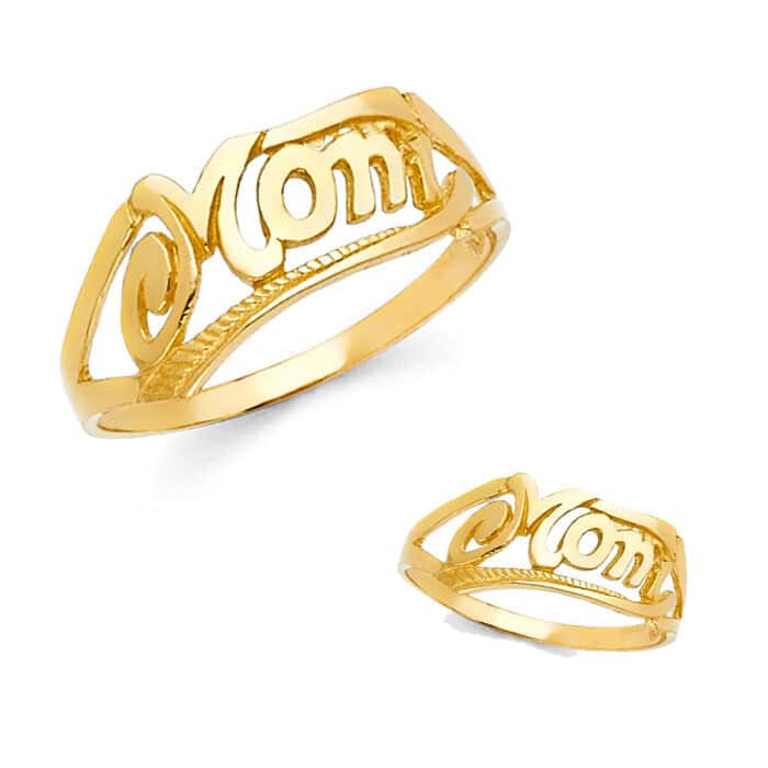 14K Yellow Gold Mothers Ring - Image 3