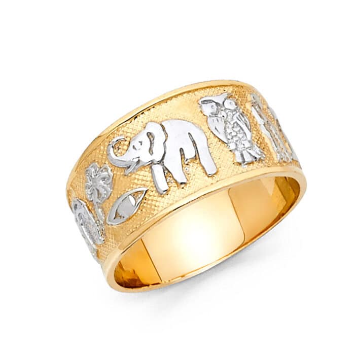 14K Two Tone Gold Lucky Ring - Image 2