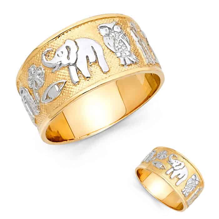 14K Two Tone Gold Lucky Ring - Image 3