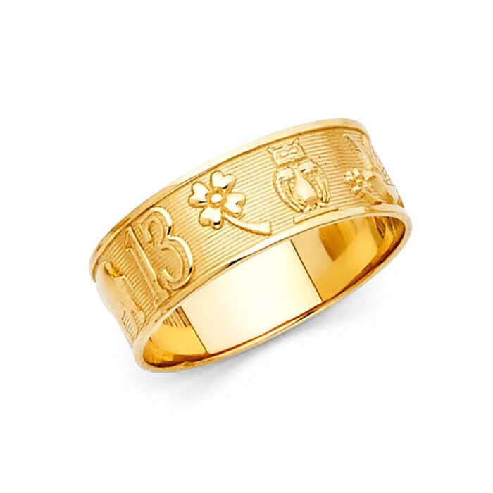14K Yellow Gold Lucky Ring
