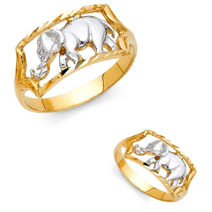 14K Two Tone Gold Lucky Ring - Image 3