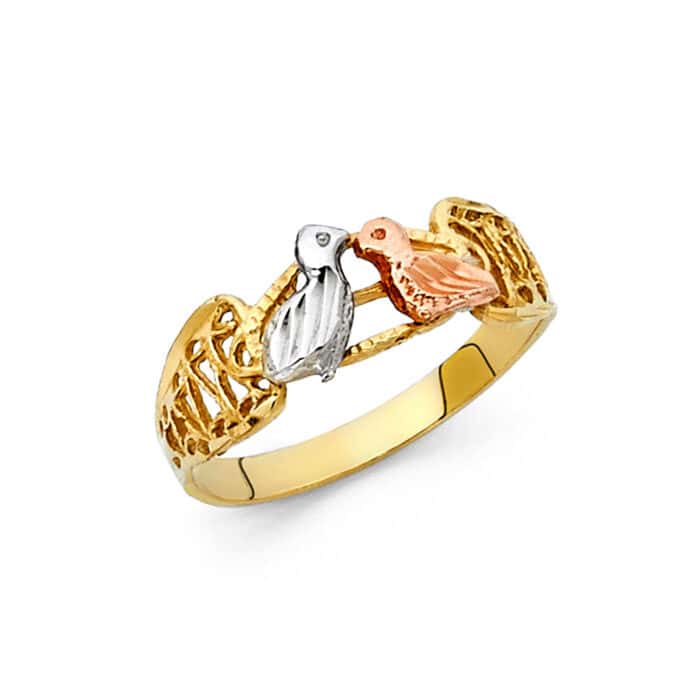 14K Tri Color Gold Fancy Ring