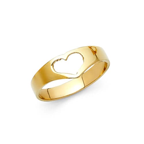 14K Yellow Gold Fancy Heart Ring