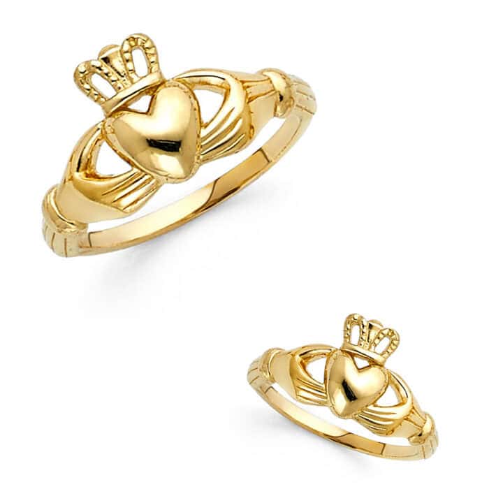 14K Yellow Gold Claddagh Ring - Image 3