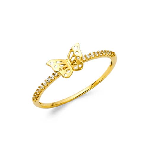 14K Yellow Gold Cubic Zirconia Fancy Ring