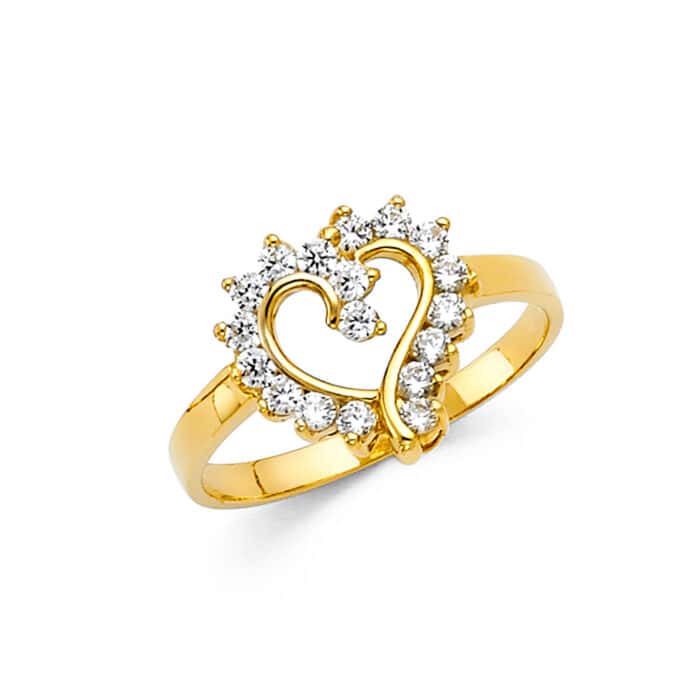 14K Yellow Gold Cubic Zirconia Fancy Ring