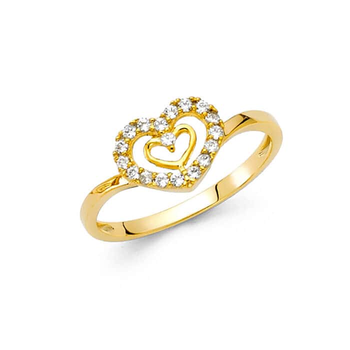 14K Yellow Gold Cubic Zirconia Fancy Ring