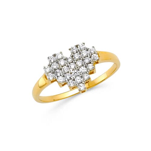 14K Yellow Gold Cubic Zirconia Fancy Ring