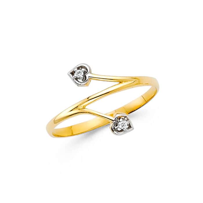 14K Yellow Gold Cubic Zirconia Fancy Ring