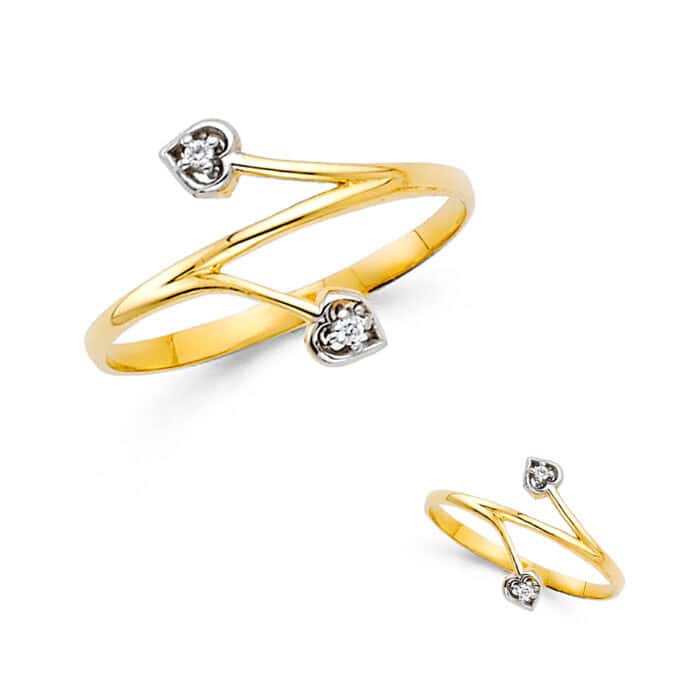 14K Yellow Gold Cubic Zirconia Fancy Ring - Image 3