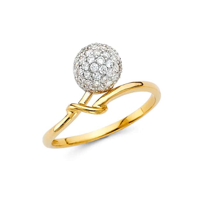 14K Yellow Gold Cubic Zirconia Fancy Ring