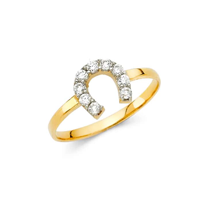 14K Yellow Gold Cubic Zirconia Fancy Ring