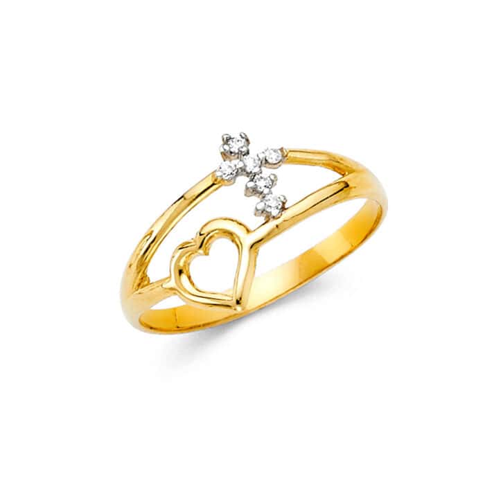 14K Yellow Gold Cubic Zirconia Fancy Ring