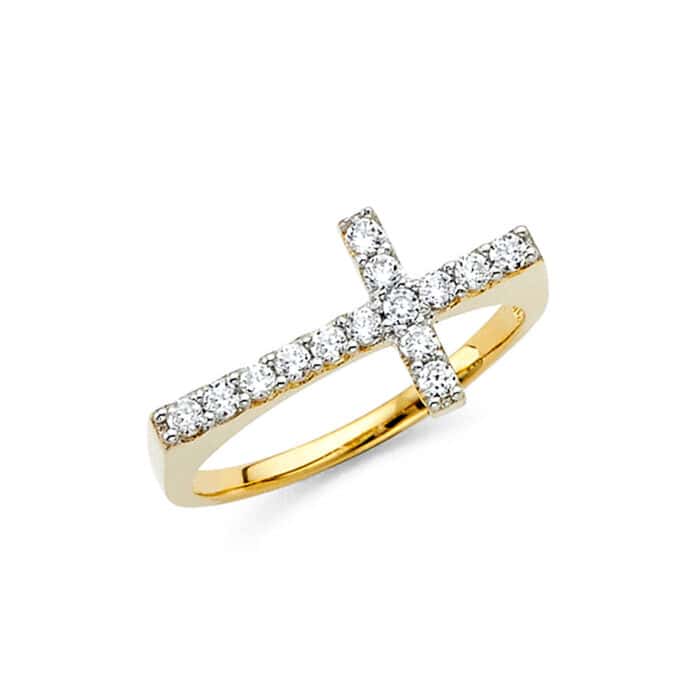 14K Yellow Gold Cubic Zirconia Fancy Ring