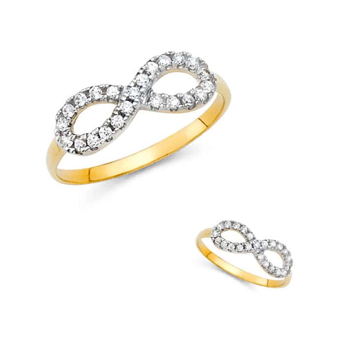 14K Yellow Gold Cubic Zirconia Fancy Ring - Image 3