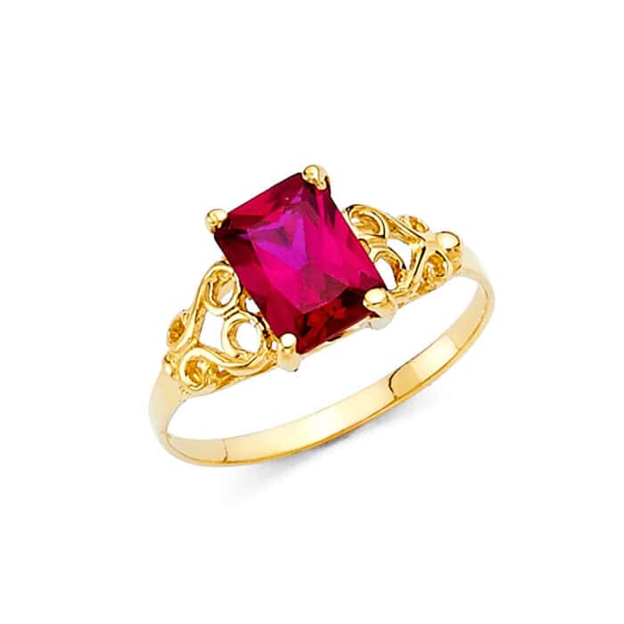 14K Yellow Gold Cubic Zirconia Fancy Ring