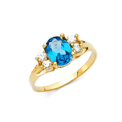 14K Yellow Gold Cubic Zirconia Fancy Ring