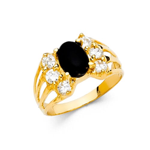 14K Yellow Gold Cubic Zirconia Fancy Ring