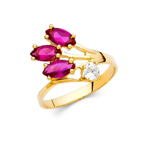 14K Yellow Gold Cubic Zirconia Fancy Ring