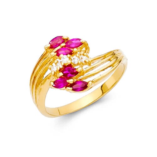 14K Yellow Gold Cubic Zirconia Fancy Ring