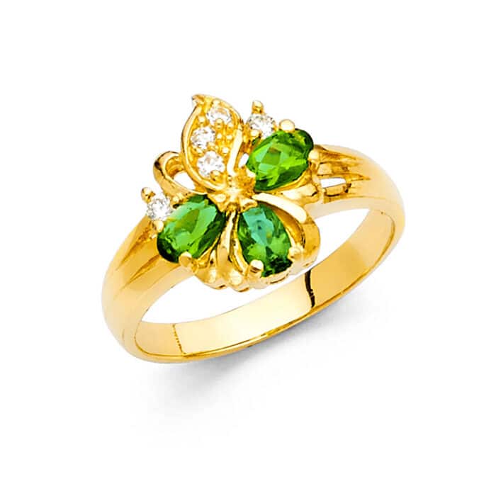 14K Yellow Gold Cubic Zirconia Fancy Ring