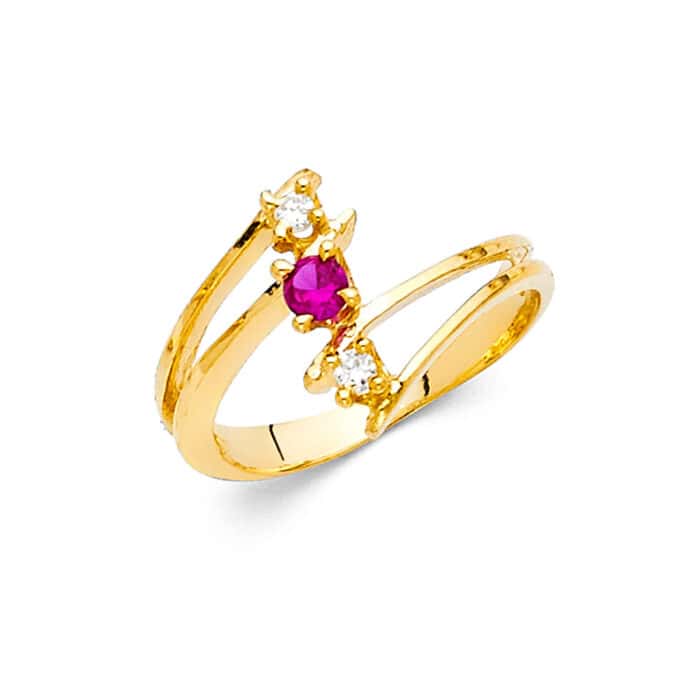 14K Yellow Gold Cubic Zirconia Fancy Ring