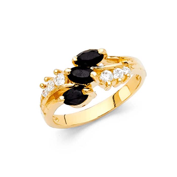 14K Yellow Gold Cubic Zirconia Fancy Ring